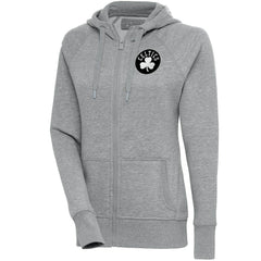 Heather Gray Boston Celtics Antigua Women's Brushed Metallic Victory Full-Zip Hoodie - Heather Gray outlet | NBA