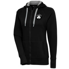 Black Boston Celtics Antigua Women's Brushed Metallic Victory Full-Zip Hoodie - Black sale | NBA