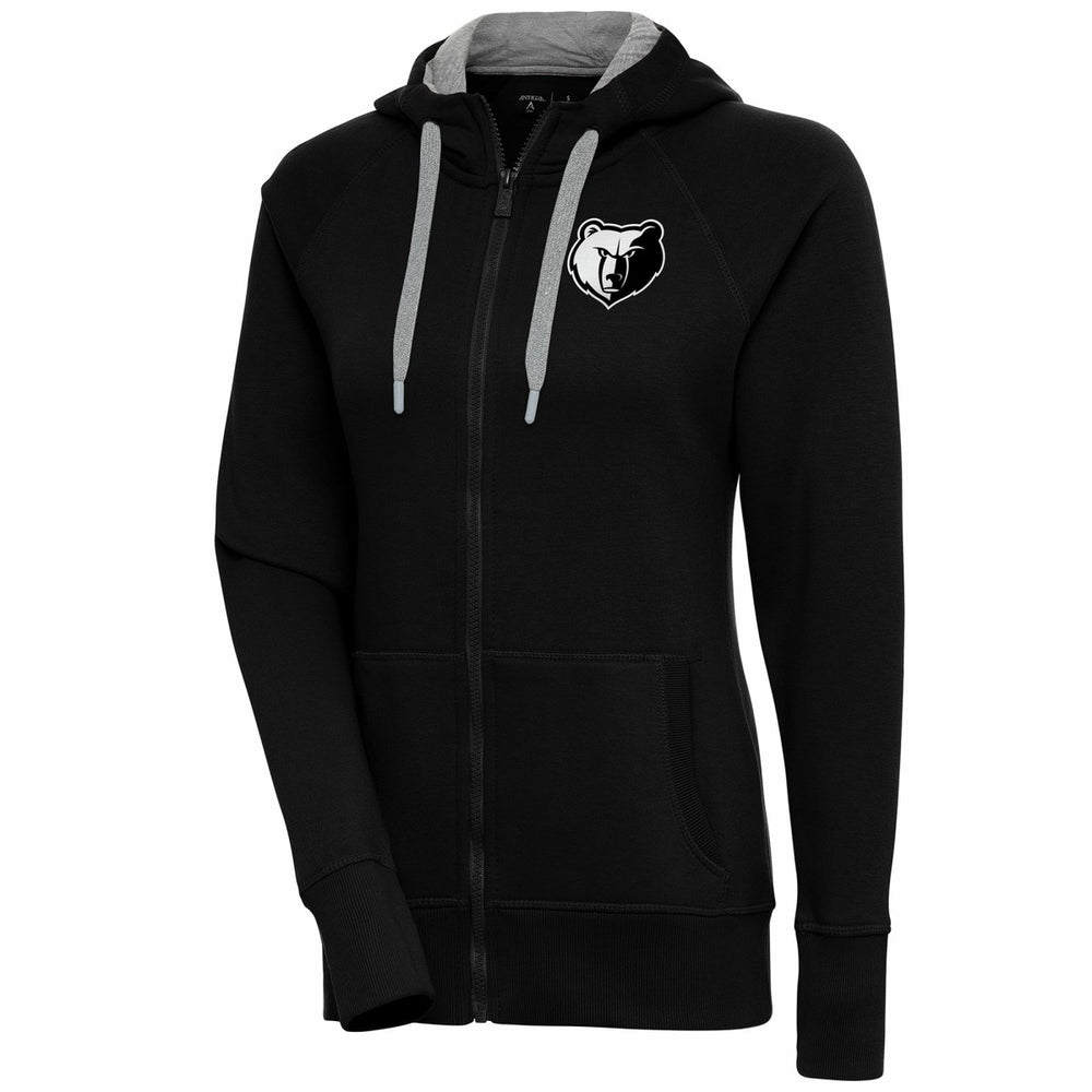 Black Memphis Grizzlies Antigua Women's Brushed Metallic Victory Full-Zip Hoodie - Black shop | NBA