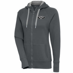 New Orleans Pelicans Antigua Women's Brushed Metallic Victory Full-Zip Hoodie - Charcoal sale | NBA