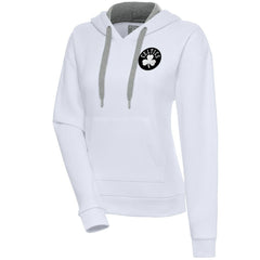 White Boston Celtics Antigua Women's Brushed Metallic Victory Pullover Hoodie - White sale | NBA