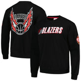 Black Portland Trail Blazers Hardwood Classics There and Back Pullover Sweatshirt | NBA