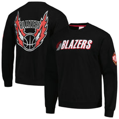 Black Portland Trail Blazers Hardwood Classics There and Back Pullover Sweatshirt | NBA