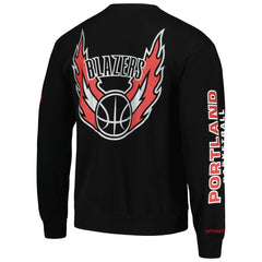 Black Portland Trail Blazers Hardwood Classics There and Back Pullover Sweatshirt | NBA