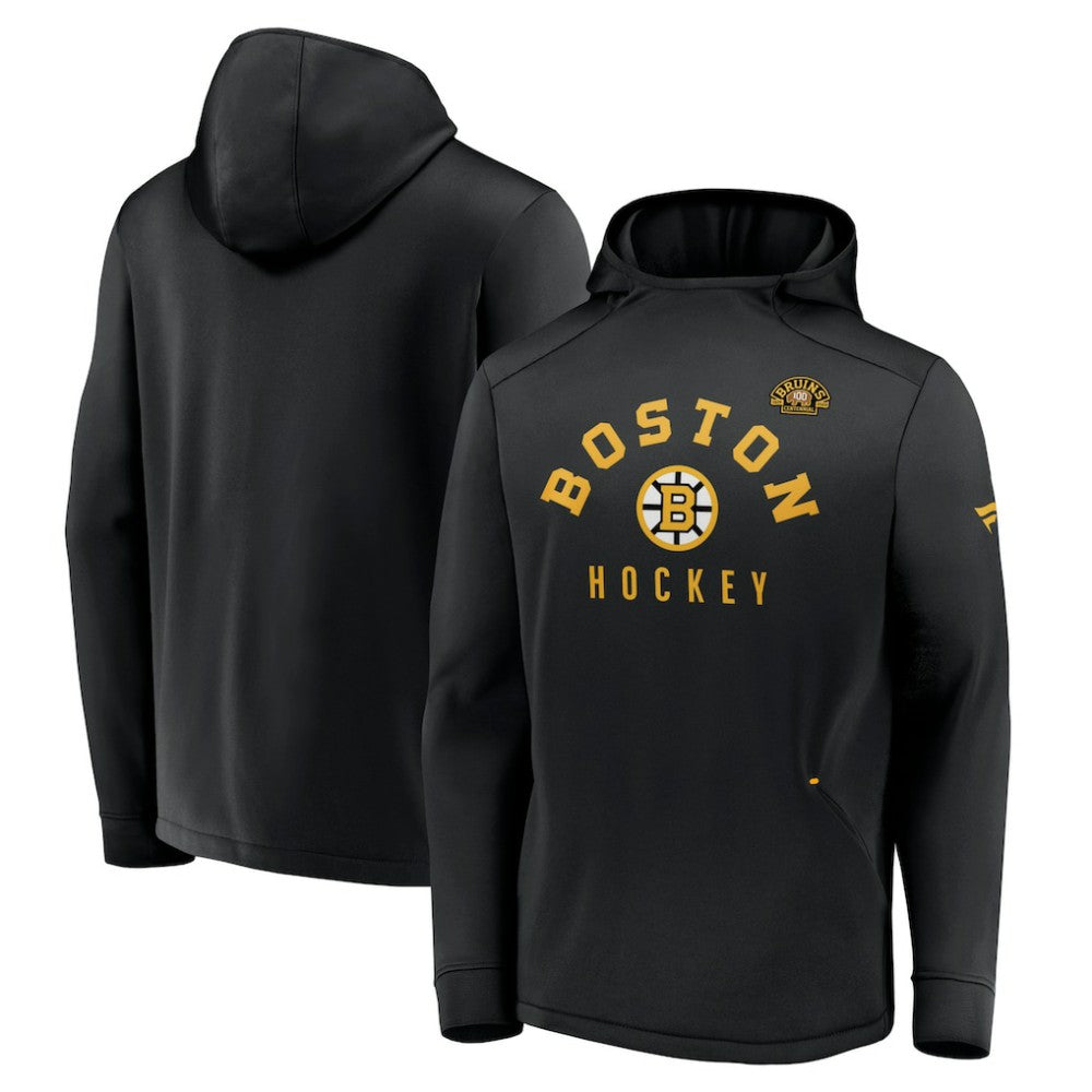 Boston Bruins Fanatics Centennial Lockup Authentic Pro Pullover Hoodie - NHL Hoodies