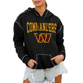 Washington Commanders Gameday Couture Women's Oversized Catch the Vibe Studded Pullover Hoodie | NFL Near me