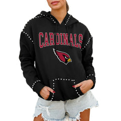 Arizona Cardinals Gameday Couture Women's Oversized Catch the Vibe Studded Pullover Hoodie | NFL Hot