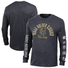 Vegas Golden Knights Champion Multi-Logo Tri-Blend Long Sleeve T-Shirt - NHL T-shirts