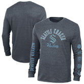 Seattle Kraken Champion Multi-Logo Tri-Blend Long Sleeve T-Shirt - NHL T-shirts
