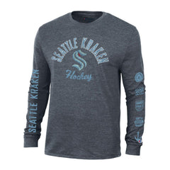 Seattle Kraken Champion Multi-Logo Tri-Blend Long Sleeve T-Shirt - NHL T-shirts
