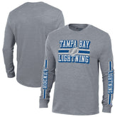 Tampa Bay Lightning Champion Tri-Blend Dual-Stripe Long Sleeve T-Shirt - NHL T-shirts