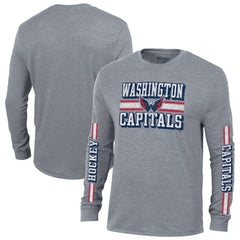 Washington Capitals Champion Tri-Blend Dual-Stripe Long Sleeve T-Shirt - NHL T-shirts