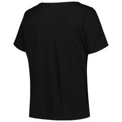 Black San Antonio Spurs Profile Women's Plus Size Arch Over Logo V-Neck T-Shirt | NBA