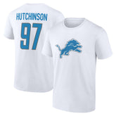 Detroit Lions Aidan Hutchinson Icon Player Name & Number T-Shirt | NFL Outlet