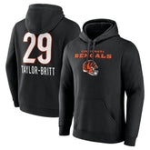 Cincinnati Bengals Cam Taylor-Britt Team Wordmark Player Name & Number Pullover Hoodie | NFL Discount