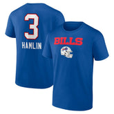 Buffalo Bills Damar Hamlin Team Wordmark Player Name & Number T-Shirt | NFL Near me