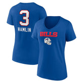 Buffalo Bills Damar Hamlin Women's Team Wordmark Player Name & Number V-Neck T-Shirt | NFL Online