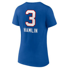 Buffalo Bills Damar Hamlin Women's Team Wordmark Player Name & Number V-Neck T-Shirt | NFL Online