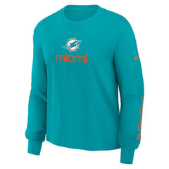 Miami Dolphins Women's Boxy Long Sleeve T-Shirt | NFL Hot