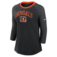 Cincinnati Bengals Women's 3/4 Sleeve Raglan Fashion Top | NFL Online