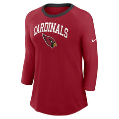 Arizona Cardinals Women's 3/4 Sleeve Raglan Fashion Top | NFL New