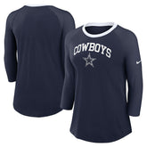 Dallas Cowboys Women's 3/4 Sleeve Raglan Fashion Top | NFL Outlet