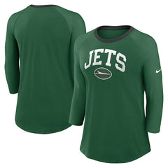 New York Jets Women's 3/4 Sleeve Raglan Fashion Top | NFL Outlet
