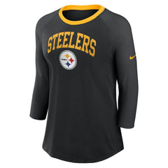 Pittsburgh Steelers Women's 3/4 Sleeve Raglan Fashion Top | NFL New