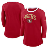 San Francisco 49ers Women's 3/4 Sleeve Raglan Fashion Top | NFL US