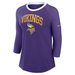 Minnesota Vikings Women's 3/4 Sleeve Raglan Fashion Top | NFL Near me