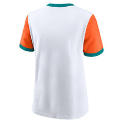 Miami Dolphins Women's Rewind Ringer T-Shirt | NFL Sale