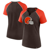 Cleveland Browns Women's Glittered Primary Raglan T-Shirt | NFL Sale