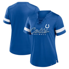 Indianapolis Colts Women's Play Script Lace-Up T-Shirt | NFL US