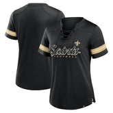 New Orleans Saints Women's Play Script Lace-Up T-Shirt | NFL Outlet