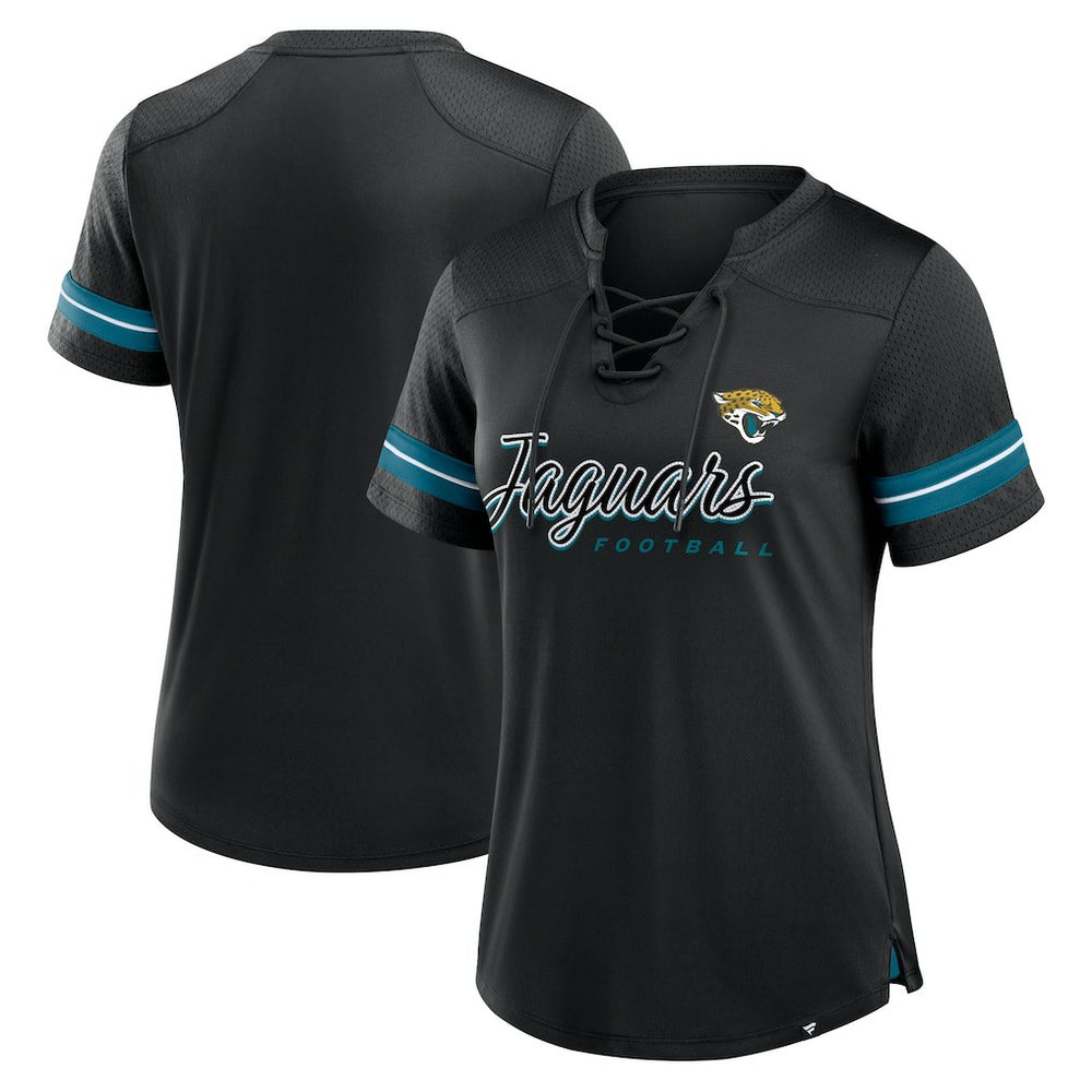 Jacksonville Jaguars Women's Play Script Lace-Up T-Shirt | NFL Online