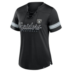 Las Vegas Raiders Women's Play Script Lace-Up T-Shirt | NFL US