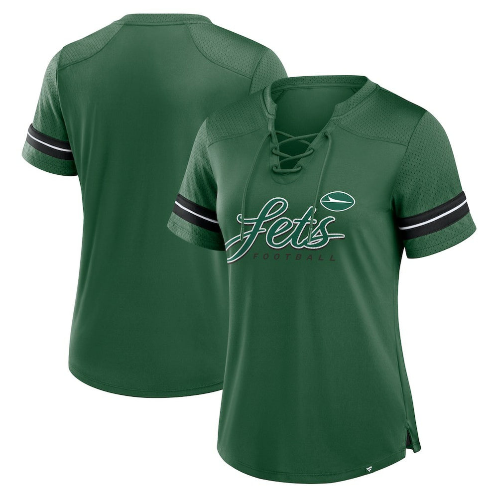 New York Jets Women's Play Script Lace-Up T-Shirt | NFL Near me