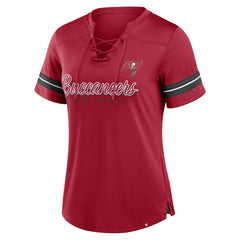 Tampa Bay Buccaneers Women's Play Script Lace-Up T-Shirt | NFL On sale