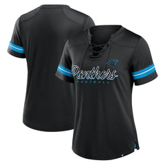 Carolina Panthers Women's Play Script Lace-Up T-Shirt | NFL New