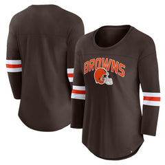 Cleveland Browns Women's First Team Arch Logo 3/4 Sleeve T-Shirt | NFL Online