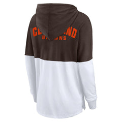 Cleveland Browns Women's Backup Option Long Sleeve Hoodie T-Shirt | NFL Sale