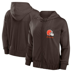 Cleveland Browns Women's Script Lock Full-Zip Hoodie | NFL Online
