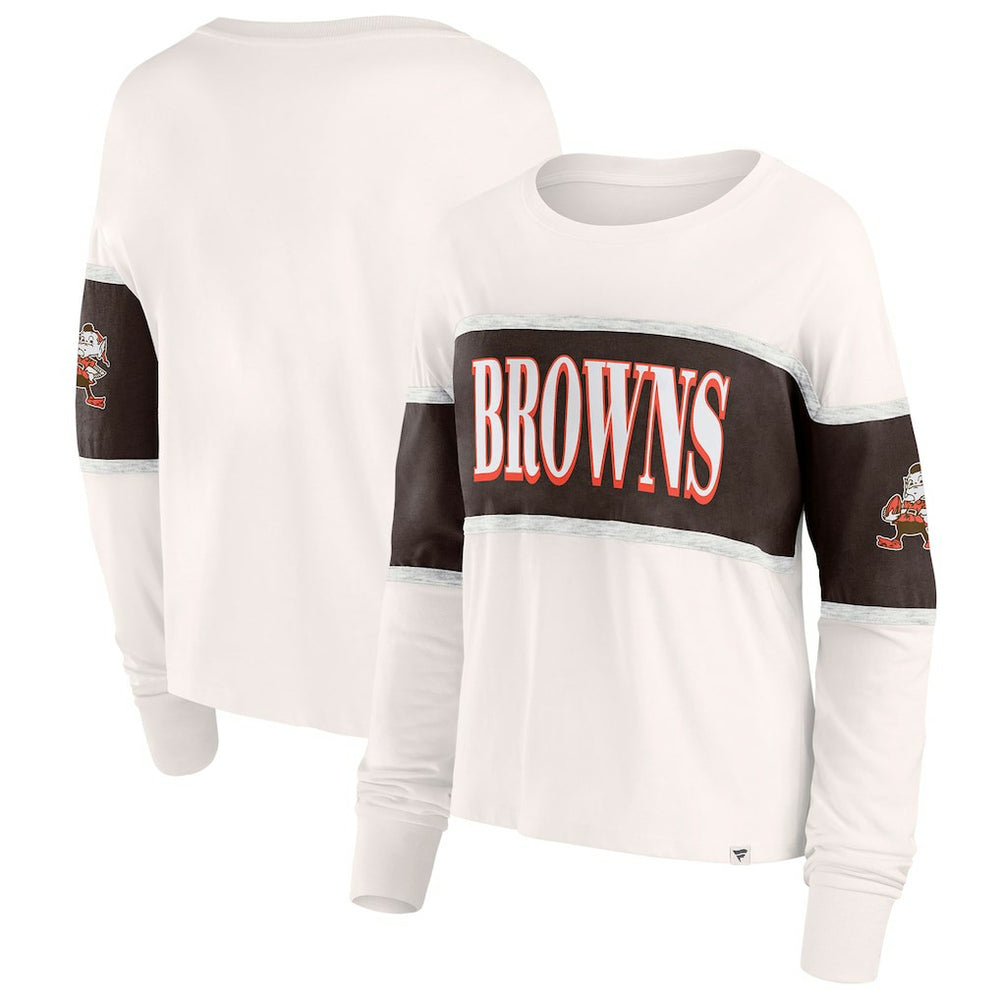 Cleveland Browns Women's Antique Block Long Sleeve T-Shirt | NFL Hot