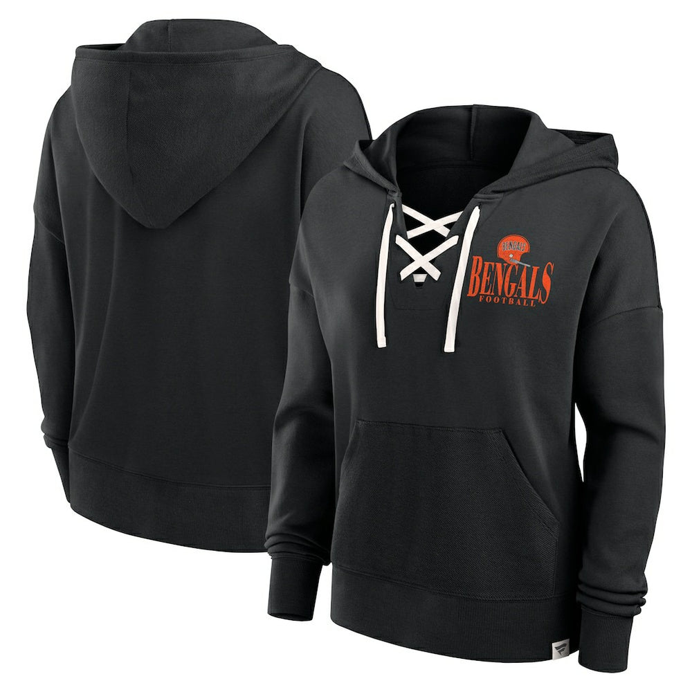 Cincinnati Bengals Women's Blitz Left Lace-Up Pullover Hoodie | NFL Discount