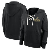 New Orleans Saints Women's Blitz Left Lace-Up Pullover Hoodie | NFL Near me