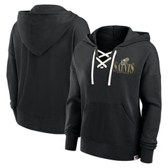 New Orleans Saints Women's Blitz Left Lace-Up Pullover Hoodie | NFL Near me