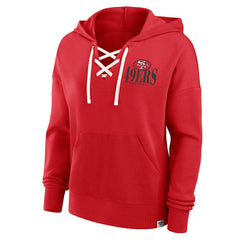 San Francisco 49ers Women's Blitz Left Lace-Up Pullover Hoodie | NFL Discount