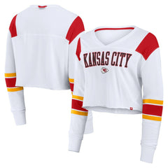 Kansas City Chiefs Women's Stretch Cropped Fashion Long Sleeve T-Shirt | NFL On sale