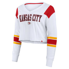 Kansas City Chiefs Women's Stretch Cropped Fashion Long Sleeve T-Shirt | NFL On sale