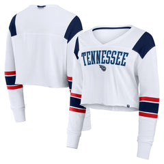Tennessee Titans Women's Stretch Cropped Fashion Long Sleeve T-Shirt | NFL Hot